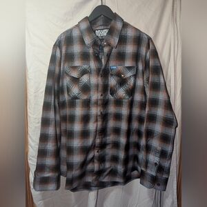 DIXXON Orange and Gray Plaid Shirt